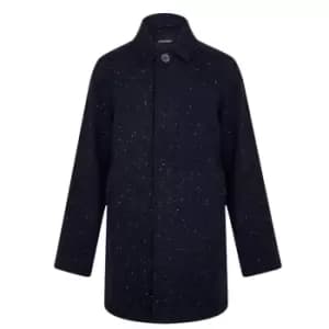 Image of Lyle and Scott Flocked Wool Mac Coat - Blue