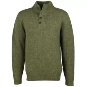 Image of Barbour Mens Calder Half Zip Jumper Mid Olive Large