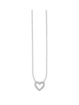 Image of Thomas Sabo Sterling Silver Cubic Zirconia Open Heart Pendant, One Colour, Women