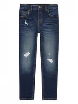 Image of River Island Sid Ripped Skinny Jeans Navy Size 12 Years Boys