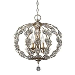 Image of Multi Arm Chandelier 3 Light Polished Silver Finish, E14