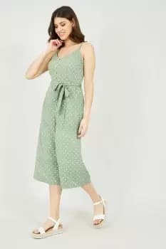 Image of Green Polka Dot Jumpsuit