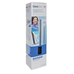 Image of GBC ClickBind 8mm Binding Spines 34 Ring for 45 Sheets Black Pack of 50