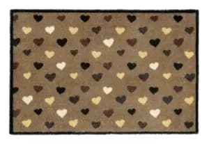 Image of Recylon Multi Heart Design Heavy Duty Mat, 75Cm X 50Cm