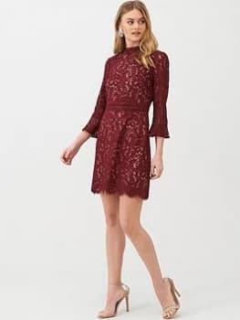 Image of Oasis Lace Dress, Burgundy, Size 10, Women