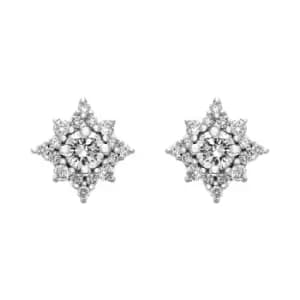 Image of 18ct White Gold 0.56ct Diamond Star Cluster Stud Earrings