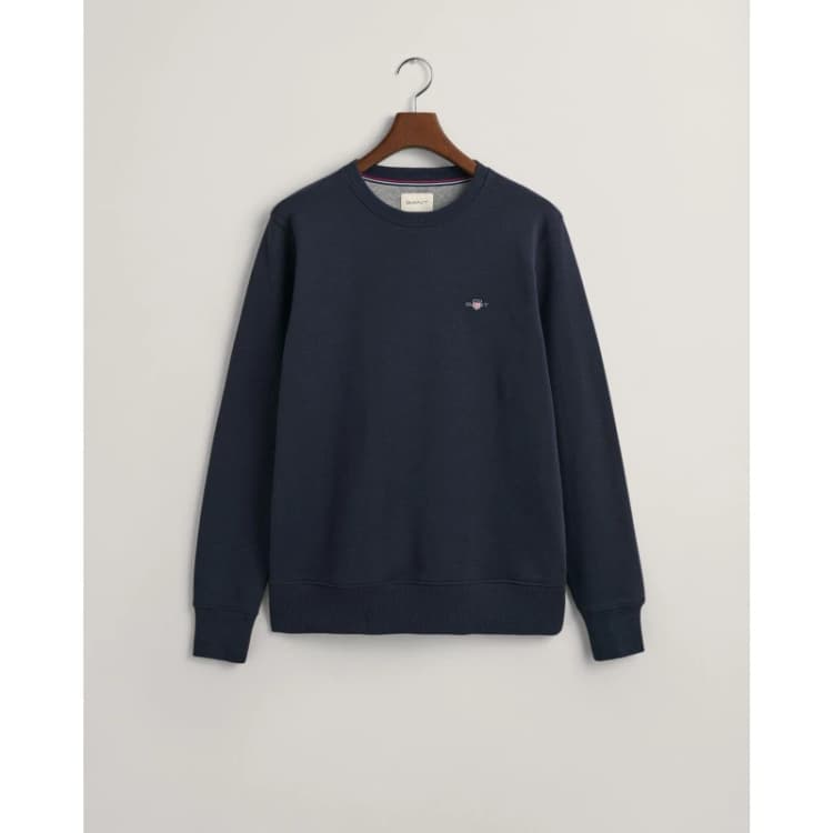 Image of Gant Shield Crew Neck Sweatshirt - Blue Blue 2XL