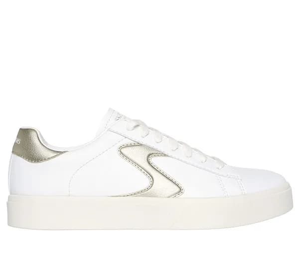 Image of Skechers Womens Eden LX - Beaming Glory Trainers UK Size 4 (EU 37) White Gold SKE2344-WTGD-4