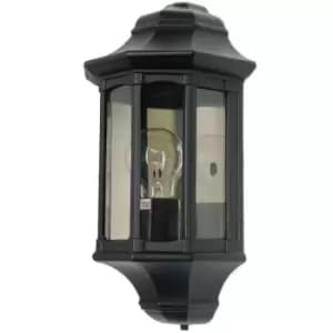 Image of Newbury - 1 Light Outdoor Wall Half Lantern Light Black IP44, E27 - Elstead