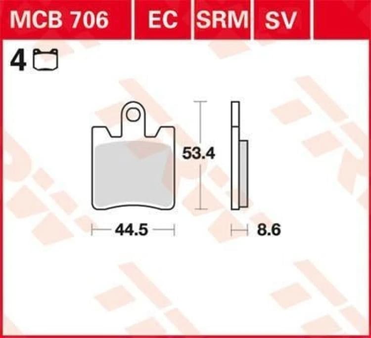 Image of TRW Lucas Sintered lining MCB706SV
