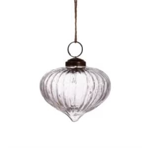 Image of Clear Recycled Glass Onion Bauble