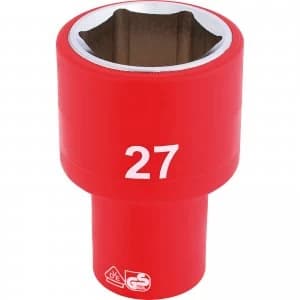 Image of Draper 1/2" Drive VDE Fully Insulated Hexagon Socket Metric 1/2" 27mm
