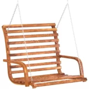 Image of Vidaxl - Swing Bench Solid Bent Wood with Teak Finish 126x63x92cm Brown