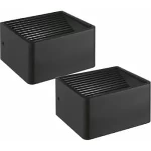 Image of Loops - 2 pack IP44 Outdoor Wall Light Anthracite Aluminium 6W LED Porch Lamp
