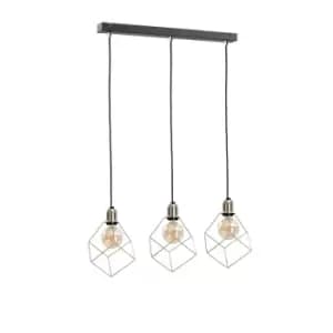 Image of Taho Bar Pendant Ceiling Light Gold, 60cm, 3x E27