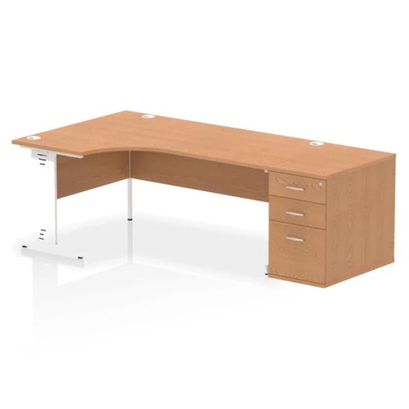Image of Dynamic Office Solutions Impulse 1800mm Cable Managed Left Crescent Desk Workstation I004125