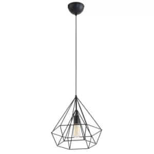 Image of Jenno Wire Frame Pendant Ceiling Light Black Matt