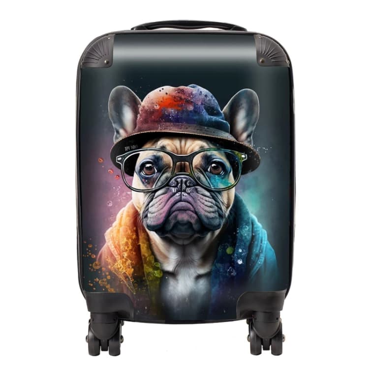 Image of Warren Reed - Designer French Bulldog Dog Splashart Suitcase Size: Small Multicolor Unisex Small