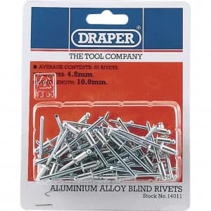 Image of Draper Aluminium Pop Rivets 4.8mm 10mm Pack of 50