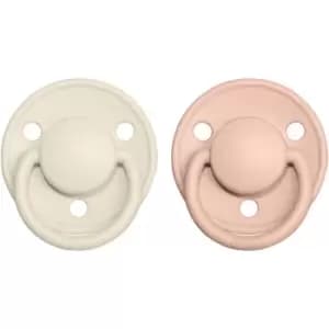Image of BIBS De Lux Natural Rubber Size 1: 0+ months dummy Ivory / Blush 2 pc