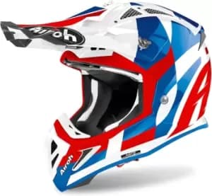 Image of Airoh Aviator ACE Trick, white-red-blue Size M white-red-blue, Size M