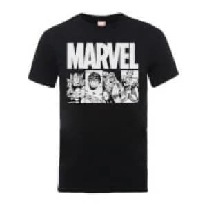 Image of Marvel Comics Action Tiles Mens Black T-Shirt - L - Black
