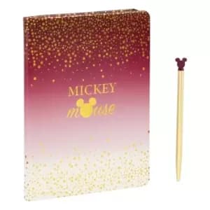 Image of Disney Notebook with Pen Mickey Berry Glitter