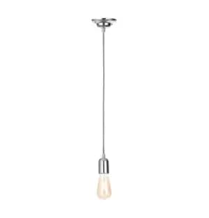 Image of Inlight Dale E27 Pendant Cord Set Polished Nickel & Herringbone