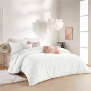 Image of Peri Home Clipped Floral Double Duvet Cover, White