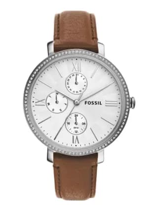 Image of Fossil Womens Jacqueline Multifunction Eco Leather Watch - Brown