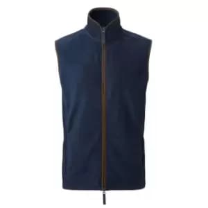 Image of Premier Mens Artisan Fleece Gilet (L) (Navy/Brown)