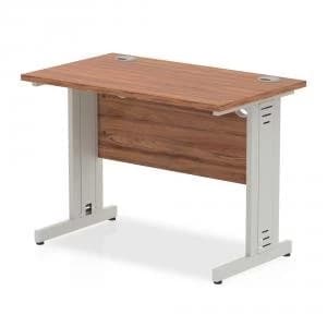 Image of Trexus Desk Rectangle Cable Managed Silver Leg 1000x600mm Walnut Ref