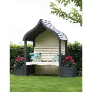 Image of AFK Orchard Arbour Wooden Garden Seat Chair Lavender Purple & Cream FSC
