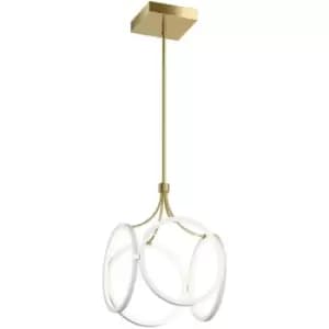 Image of Elstead Quintessentiale - Quintiesse Kichler Ciri Integrated LED Pendant Ceiling Light White with Champagne Gold, 3000K