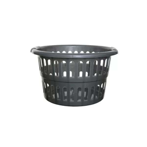 Image of Whitefurze 48cm Round Laundry Basket Silver
