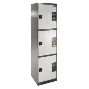Image of cabinet for chemicals CS-CLASSIC-MultiRisk model CS.195.054.MH.3WDR in pure white RAL9010 with 1x shelf standard (sheet steel)