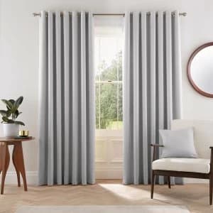 Image of Helena Springfield Eden Silver Eyelet Curtains Silver