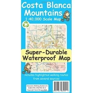 Image of Costa Blanca Mountains Tour & Trail Super-Durable Map Sheet map 2018