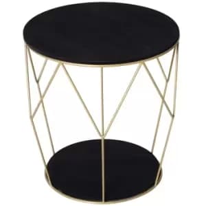Image of Homcom Side Table With Storage Black And Gold