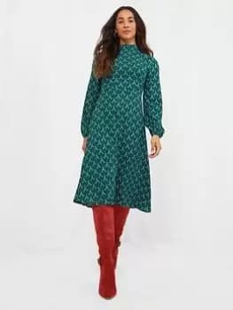 Image of Joe Browns Decadent Deco Midi Dress -green, Green, Size 10, Women