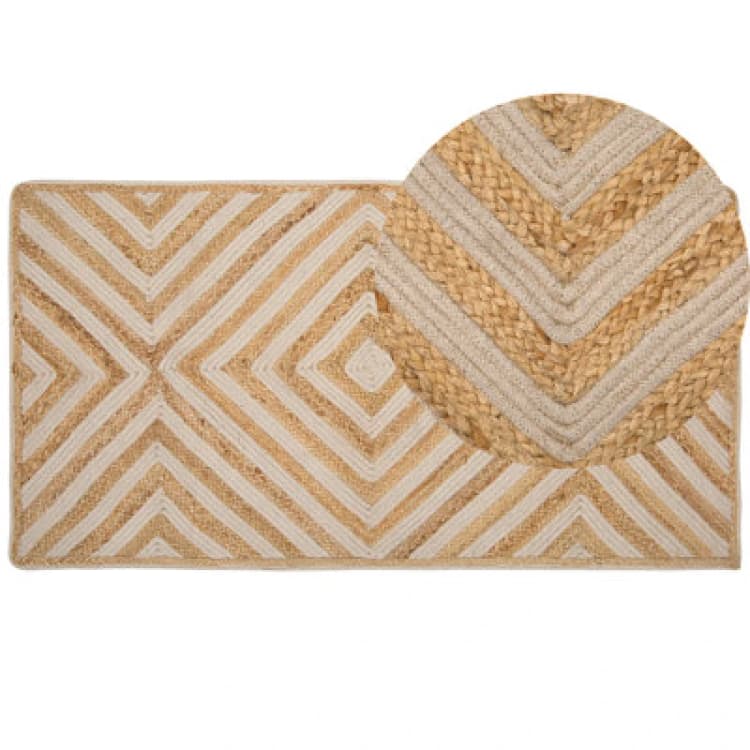 Image of Beliani Rug Pirli Beige 80 X 150 Cm Jute