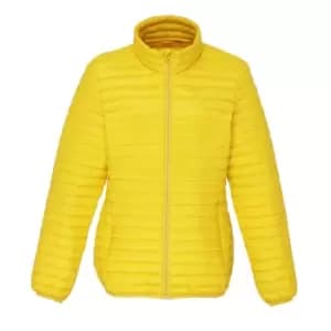 Image of 2786 Womens/Ladies Tribe Hooded Fineline Padded Jacket (L) (Bright Yellow)