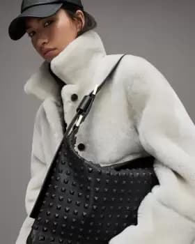 Image of AllSaints Edbury Studded Leather Bag