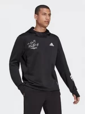 Image of adidas Signature Running Hoodie, Black, Size S, Men