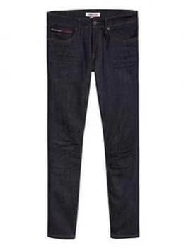 Image of Tommy Jeans TJM Scanton Slim Fit Rinse Wash Jeans, Indigo, Size 38, Length Regular, Men