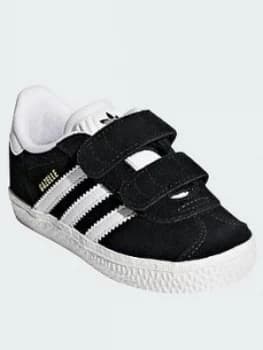 Image of adidas Originals Gazelle Infant Trainer - Black/White, Size 5