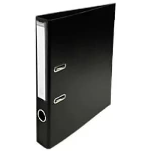 Image of Exacompta Prem Touch Lever Arch File 53541E 55mm PVC, Cardboard 2 ring A4 Black Pack of 10