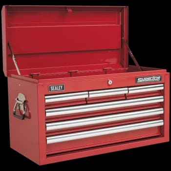 Image of Sealey Superline Pro 6 Drawer Heavy Duty Tool Chest Red