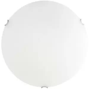 Image of Netlighting Merano Dearborn 30cm Flush Ceiling Light Satinated White Glass Chrom