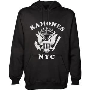 Image of Ramones - Retro Eagle New York City Unisex XX-Large Pullover Hoodie - Black